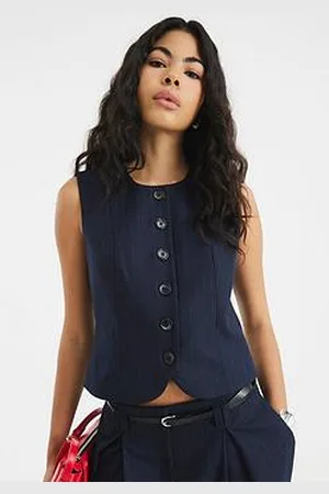 River Island High Neck Fitted Waistcoat
