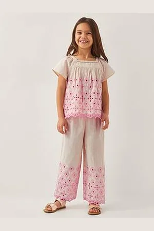 Monsoon Girls Broderie Square Neck Top