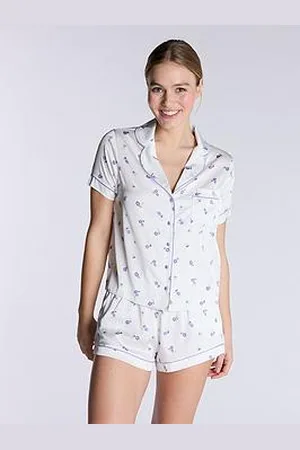 Boux Avenue Luxe Satin Floral Short Sleeve Pyjama Set