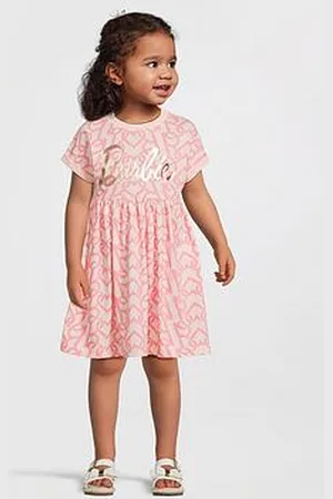 Barbie Foil Print Short Sleeve Dress