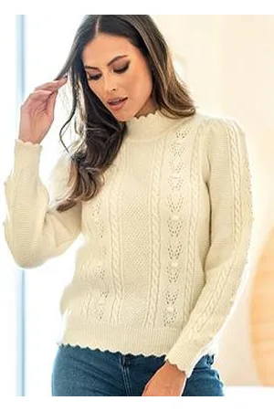 Pour Moi Marina Pointelle High Neck Knit Jumper