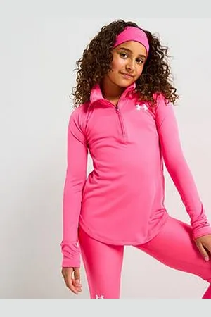 Under Armour Junior Girls Training Tech Graphic 1/2 Zip Top - Pink