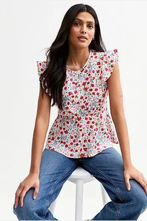 New Look Floral Print Ruffled Top