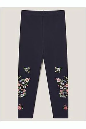 Monsoon Girls Floral Embroidered Leggings