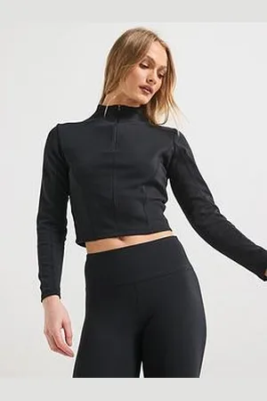 Converse Womens Long Sleeve 1/2 Zip Top - Black