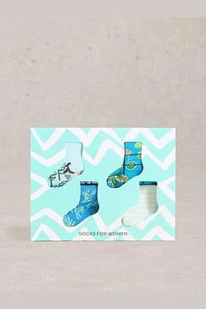 White Stuff 4Pk Summer Days Ankle Socks