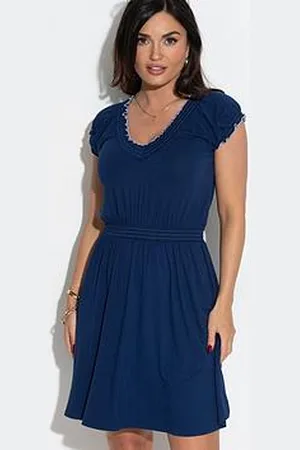 Pour Moi Payton Contrast Stitch Cap Sleeve Stretch Jersey Dress