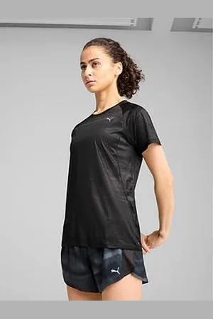 PUMA Womens Running Velocity Printed T-Shirt - Black