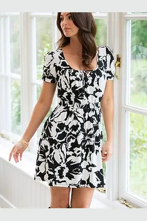 Pour Moi Evangeline Gathered Neckline Slinky Jersey Dress
