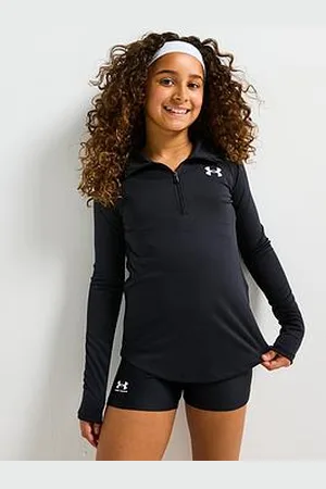 Under Armour Junior Girls Training Tech Graphic 1/2 Zip Top - Black