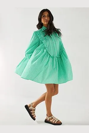 Very Stripe Ruffle Mini Dress