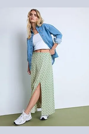PixieGirl Petite Floral A Line Split Maxi Skirt