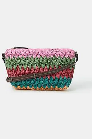 Accessorize Mix Woven Raffia Crossbody Bag