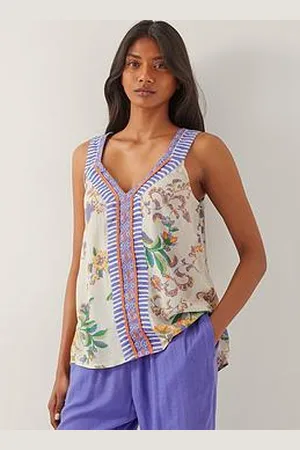 Monsoon Kaia Printed Cami - Turquoise