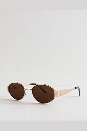 New Look Tone Metal Oval Sunglasses