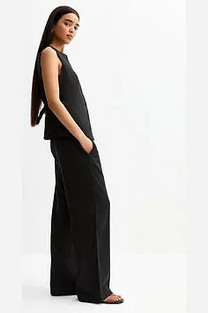 New Look Khaki Linen Blend Wide Leg Trousers