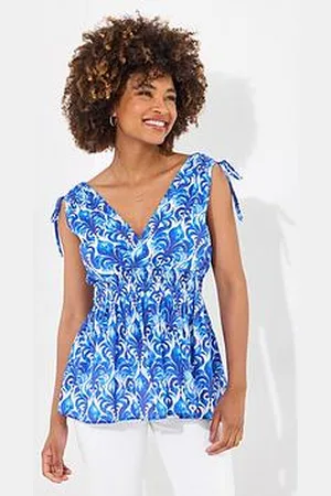 Joe Browns Santorini Blues Tie Shoulder Top