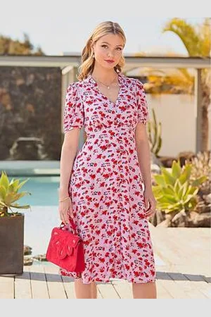 Joe Browns Aster Floral Midi Dress - Lilac