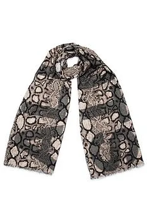 AllSaints Flow Print Pareo Scarf - Ecru Sage