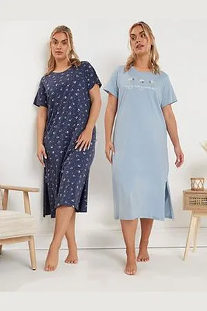 Yours Curve 2 Pack Spring Floral Midaxi Nightdress