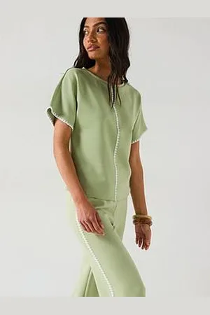 Very Soft Touch Whipstitch Sleeveless Sweatshirt Top Co-Ord