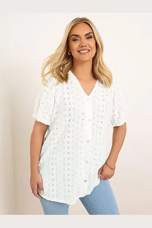 Yours Curve Puff Sleeve Anglaise Blouse