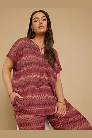 Yours Curve Tie Neck Pleat Blouse