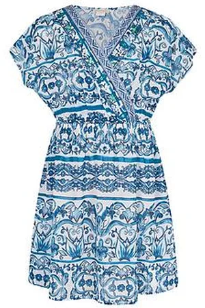Monsoon Girls Ornate Floral Print Kaftan Dress