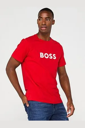 HUGO BOSS Chest Logo Crew Neck T-Shirt-Red