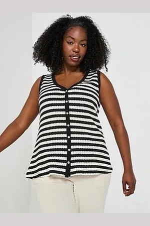 Very Button Through Stripe Vest