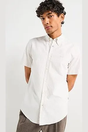 HUGO BOSS H-Roan 252 Slim Fit Oxford Stripe Short Sleeve Shirt