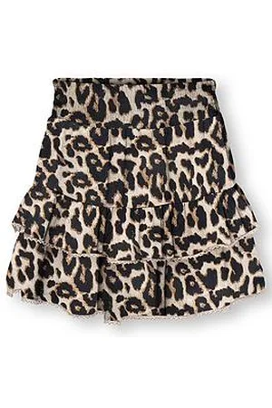 ONLY Girls Leopard Print Skirt - Black