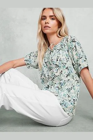M&Co Petite Short Sleeve Gypsy Print Top