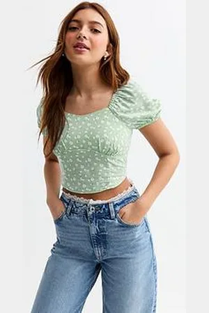New Look Girls Floral Print Corset Waist Top
