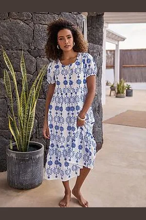 M&Co Embroidery Button Dress