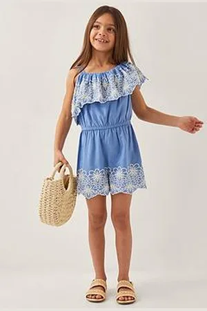 Monsoon Girls Embroidered Frill Playsuit