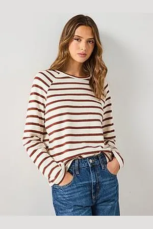 MANGO Striped Round Neck Sweatshirt