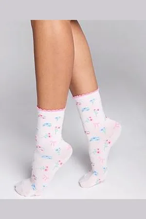 Boux Avenue Floral & Bow Pack Of 2 Ankle Socks - Mix