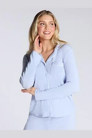 Boux Avenue Rib Modal Revere Pyjama Top - Dove