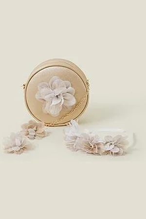 Accessorize Girls Round Flower Bag Set