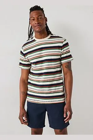 MANGO Roger Casual Striped Short Sleeve Crew Neck T-Shirt
