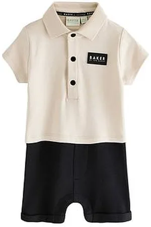 Ted Baker Baby Boys Mock Polo Romper - Stone