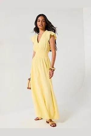 Very Shirred Waist Cotton Maxi Dress