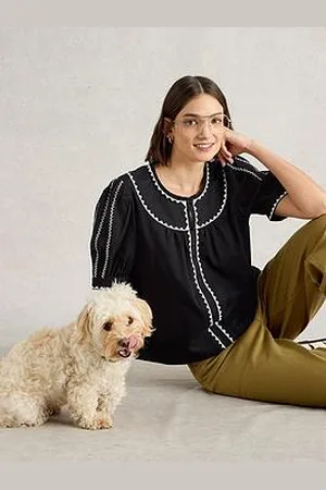White Stuff Zoe Embroidered Top