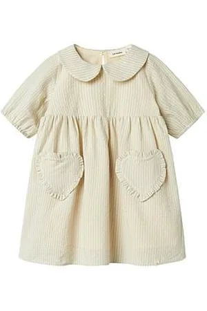 Lil Atelier Mini Girls Heart Pocket Short Sleeve Dress