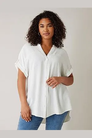 Evans Yoke Button Thru Grown On Sleeve Blouse