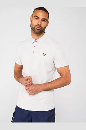 Lyle & Scott Mens Contrast Placket Polo Shirt-Pebble