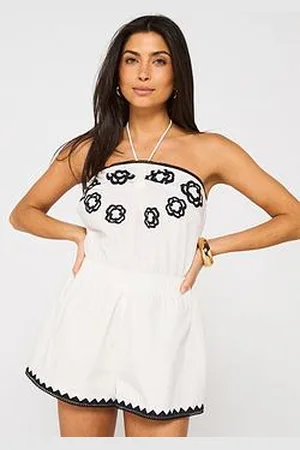 Very Embroidered Front Bandeau Playsuit