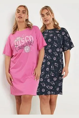 Yours Curve 2 Pack Disco Cowgirl Nightdresses