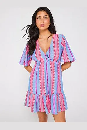 Very Jacquard Stripe Beach Mini Dress